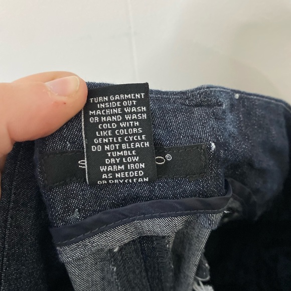 SANDRO Women’s 10P Dark Wash Denim Wide Leg Dress Work Professional Pants - Picture 4 of 5